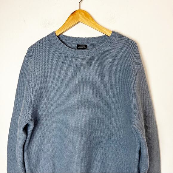 SZ L J. Crew Blue Thick Cotton Sweater - Picture 2 of 7
